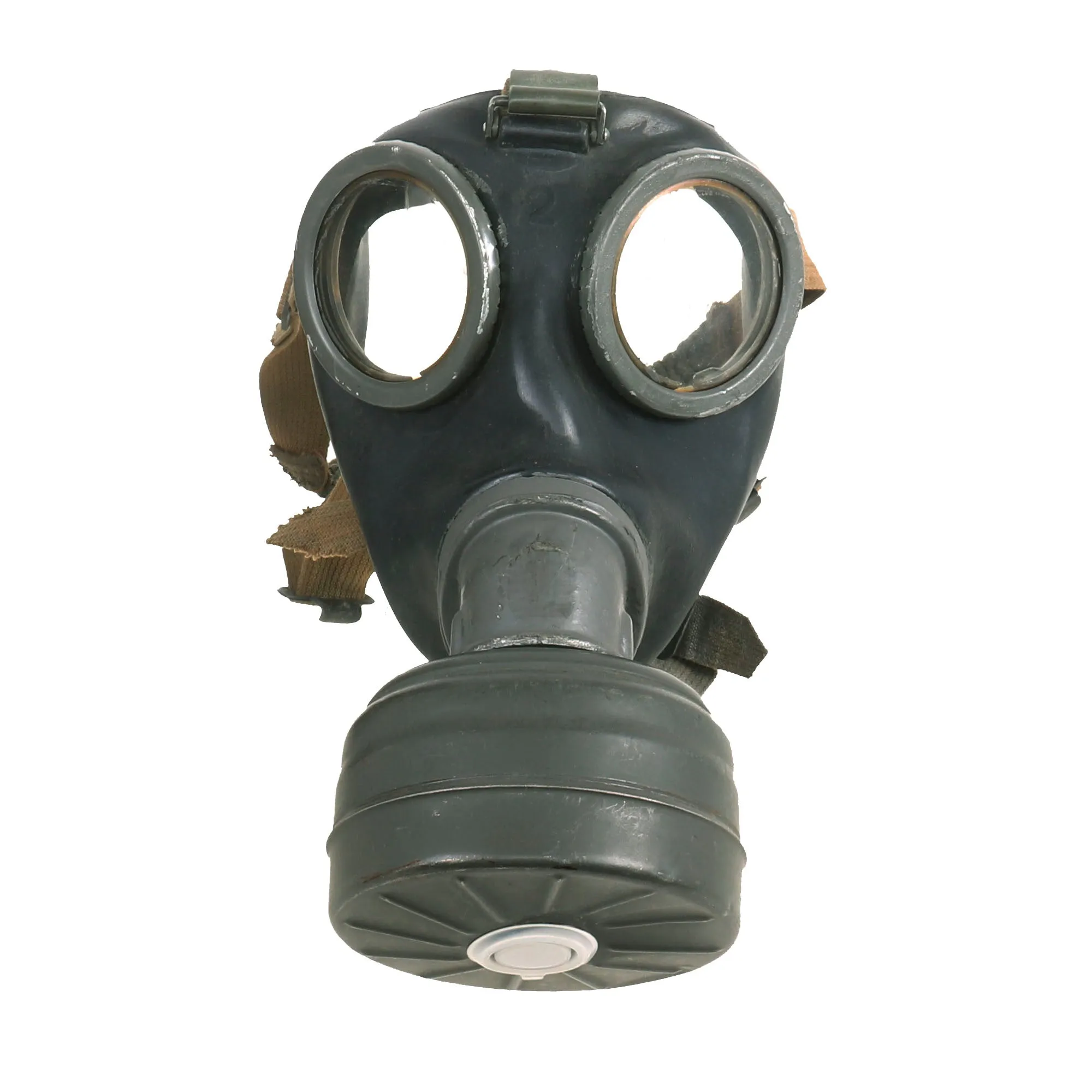 Original German WWII M38 Gas Mask With FE 41 Filter and Canister with Gas Cape Bag - Dated 1942 & 1944