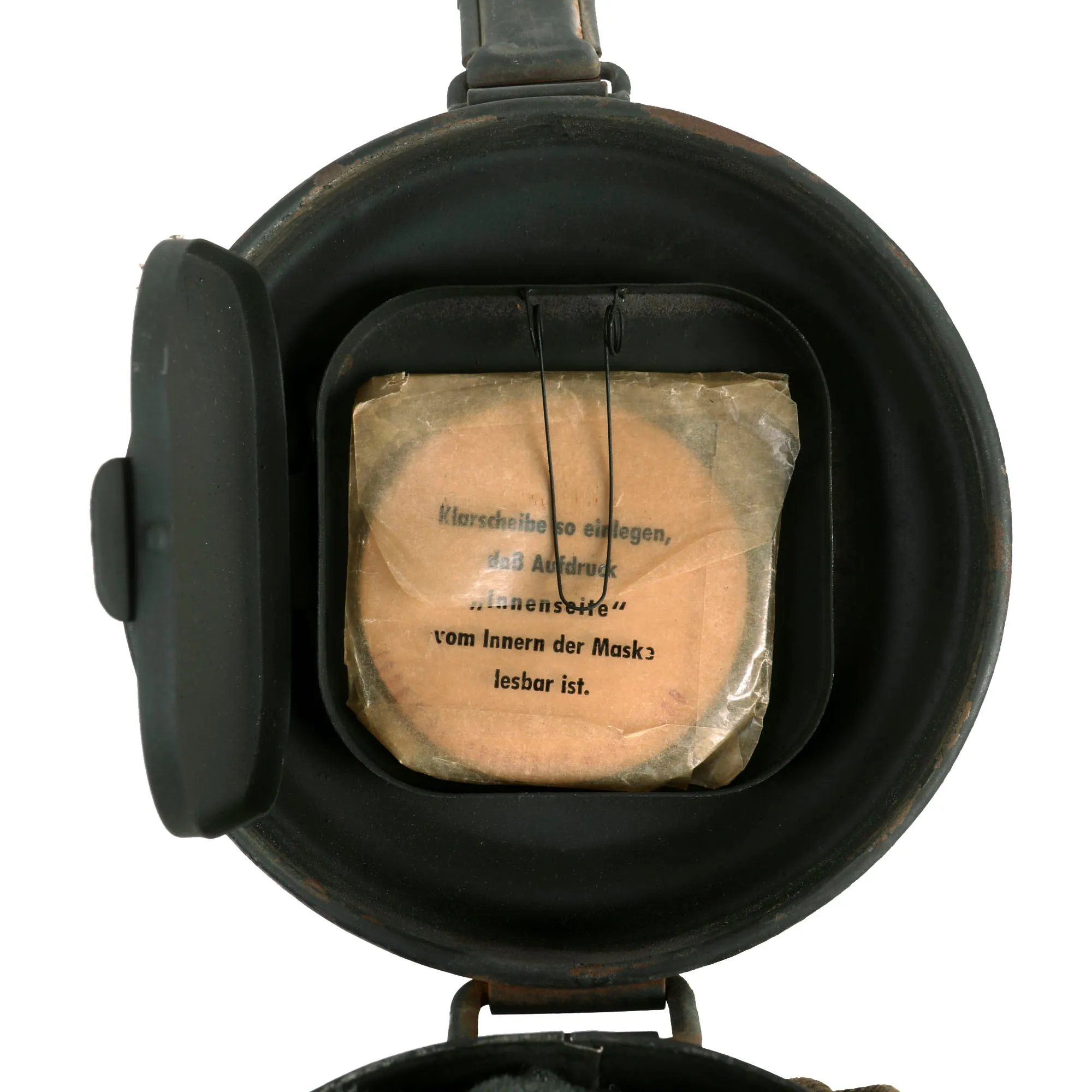 Original German WWII M38 Gas Mask With FE 41 Filter and Canister with Gas Cape Bag - Dated 1942 & 1944