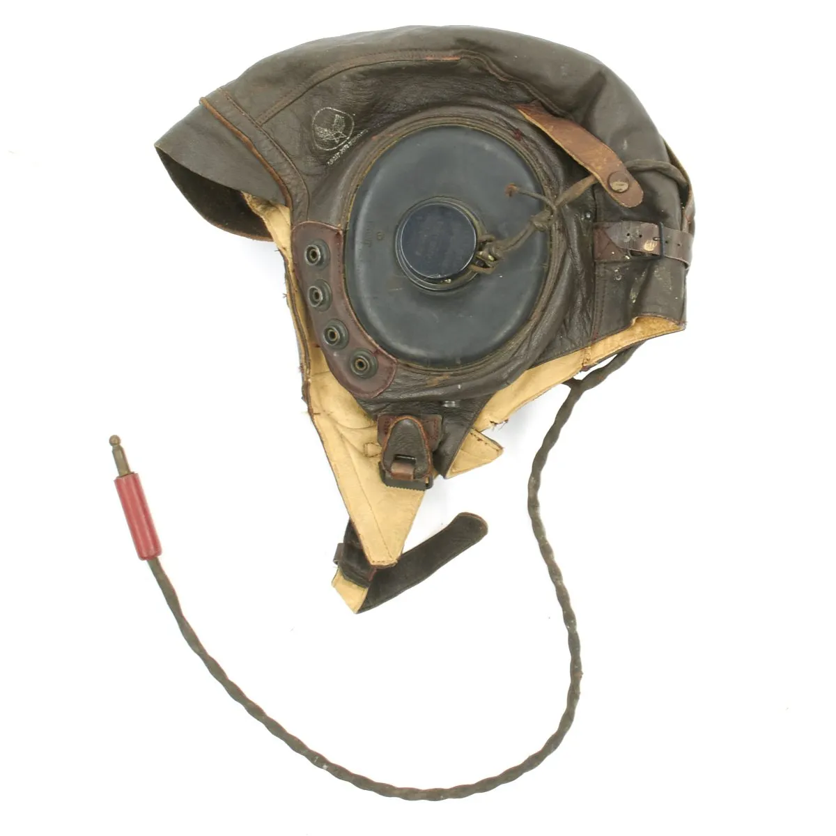 Original U.S. WWII Army Air Force Aviator Flight Helmet Set - AN6530 Green Goggles, A-14 Mask, A-11 Helmet