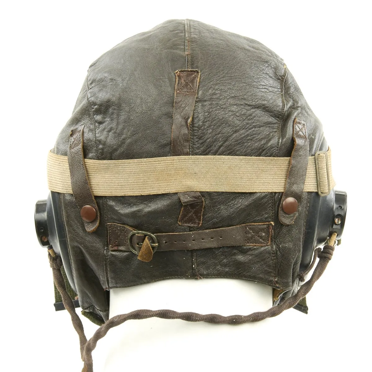 Original U.S. WWII Army Air Force Aviator Flight Helmet Set - AO Blue Goggles, A-14 Mask, A-11 Helmet