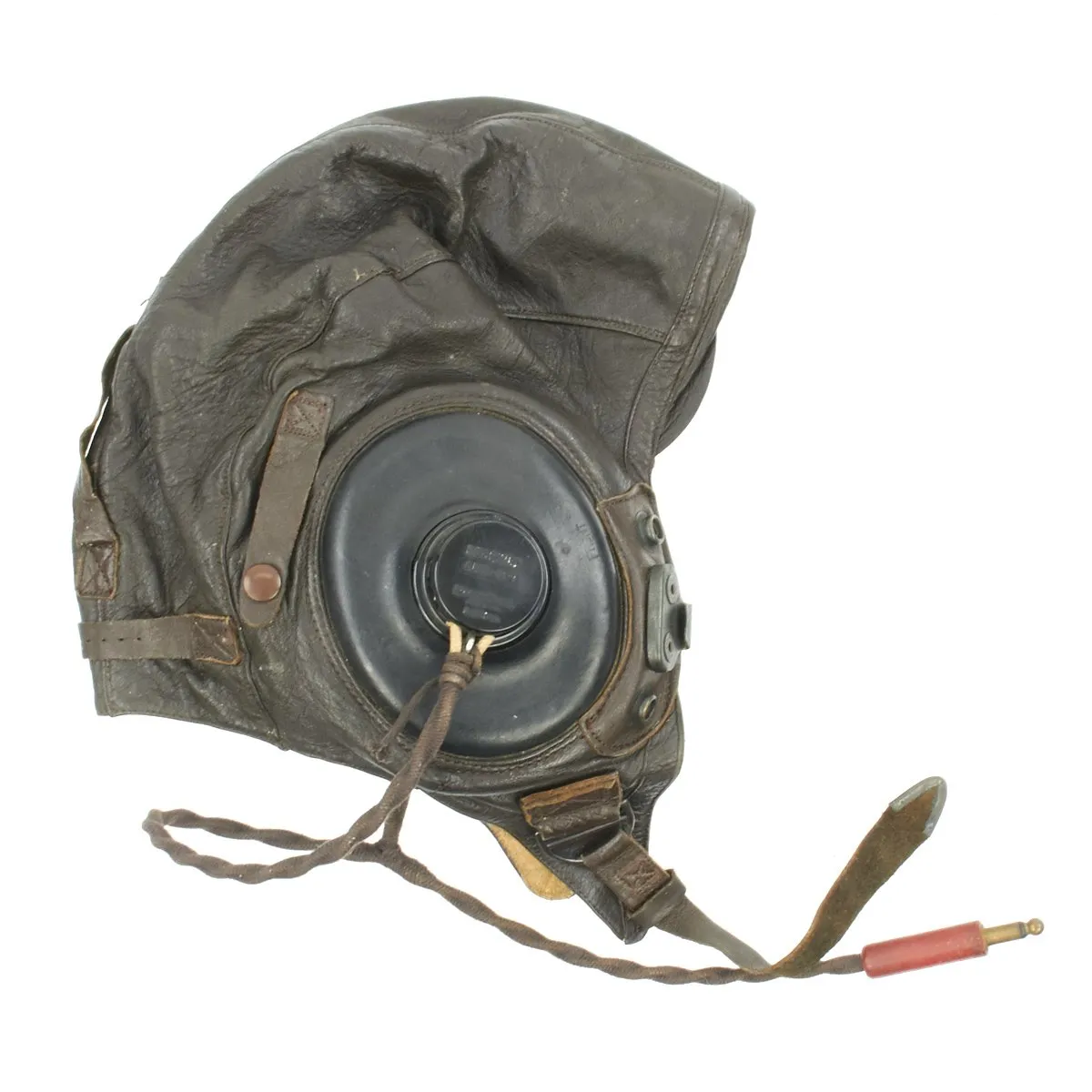 Original U.S. WWII Army Air Force Aviator Flight Helmet Set - AO Blue Goggles, A-14 Mask, A-11 Helmet