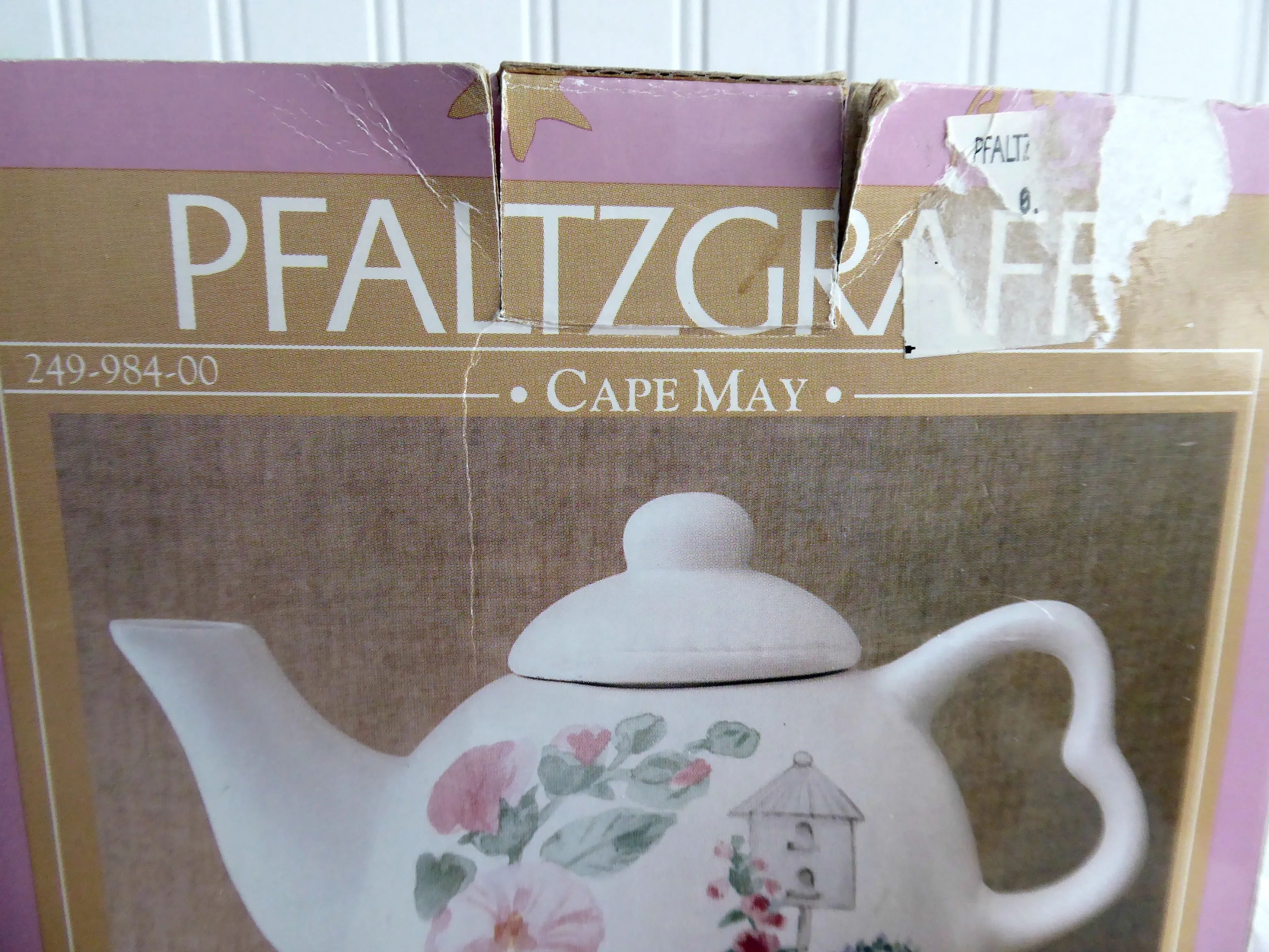 Pfaltzgraff Cape May Tea For One Foxgloves Bird House Watercolor Boxed