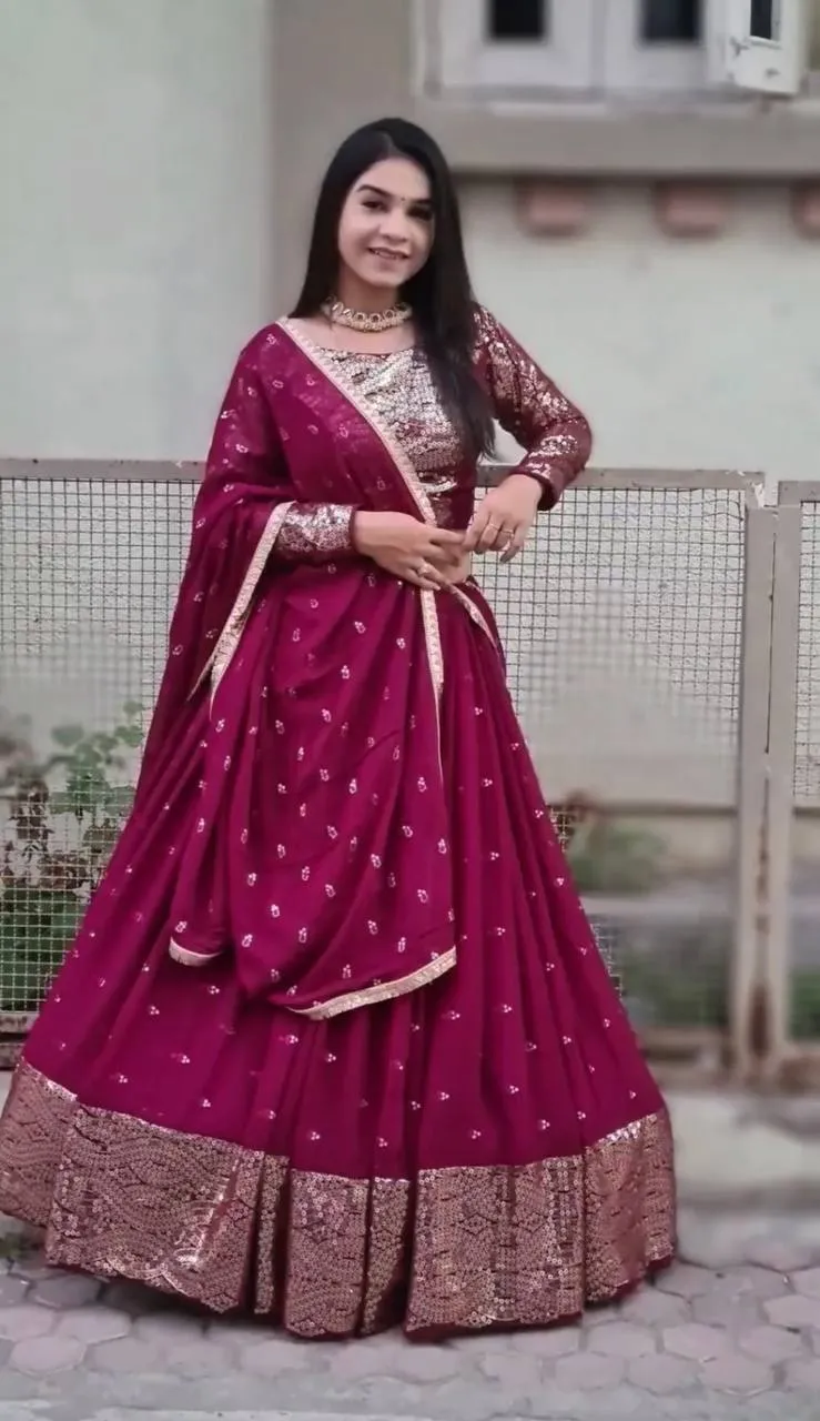 Pink Color Sequence Work Fancy Lehenga Choli