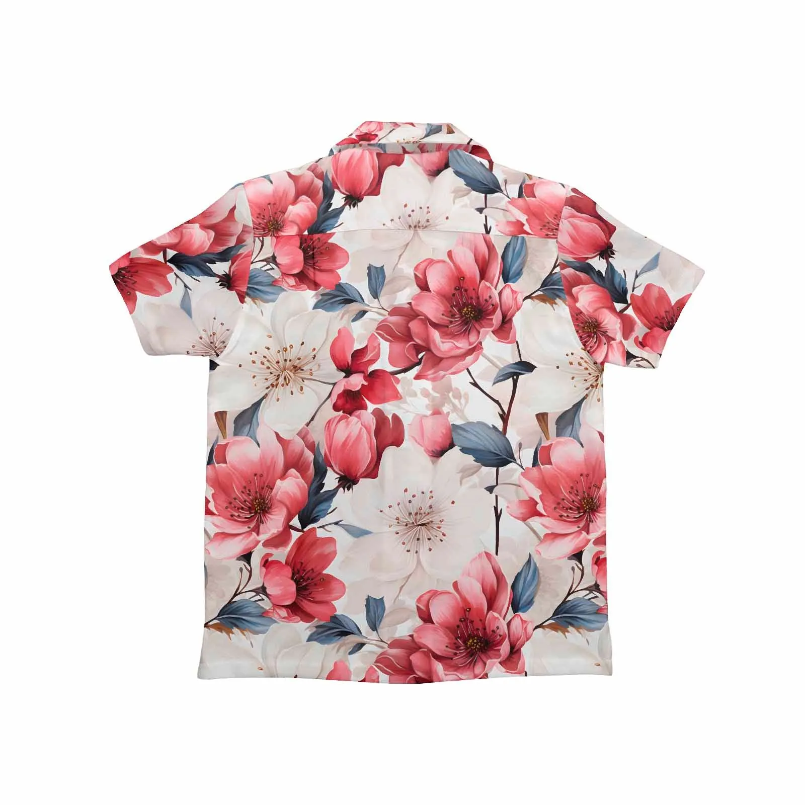 Pink Floral Small  Little Boys Hawaiian Shirt