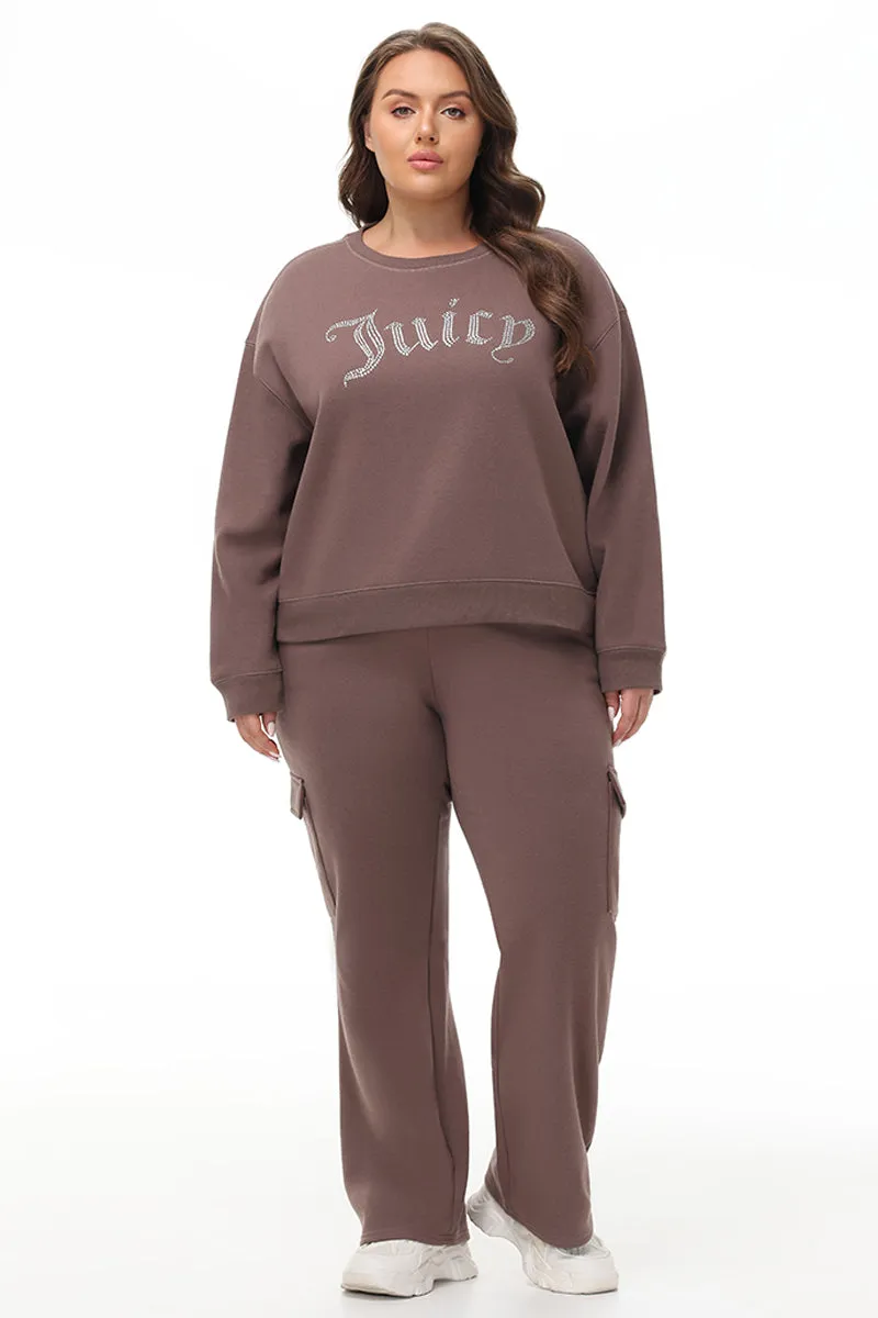 Plus-Size Big Bling Fleece Cargo Pant