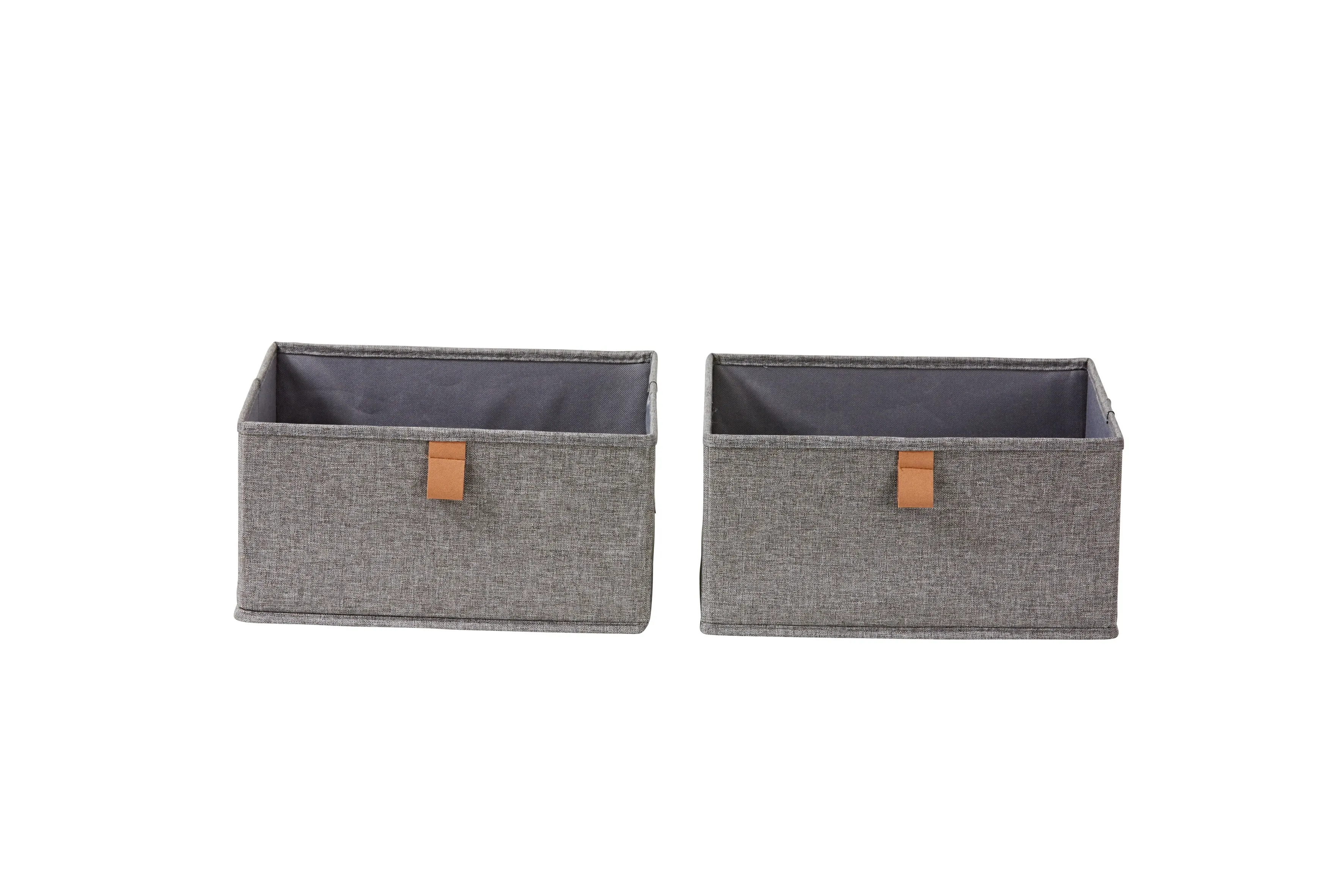 Premium Fabric Wardrobe Organiser - Set of Two Large Boxes - Grey