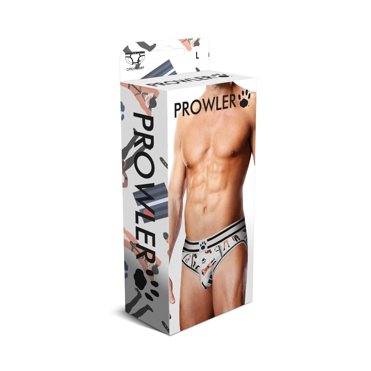 Prowler Leather Pride Backless Brief Black White