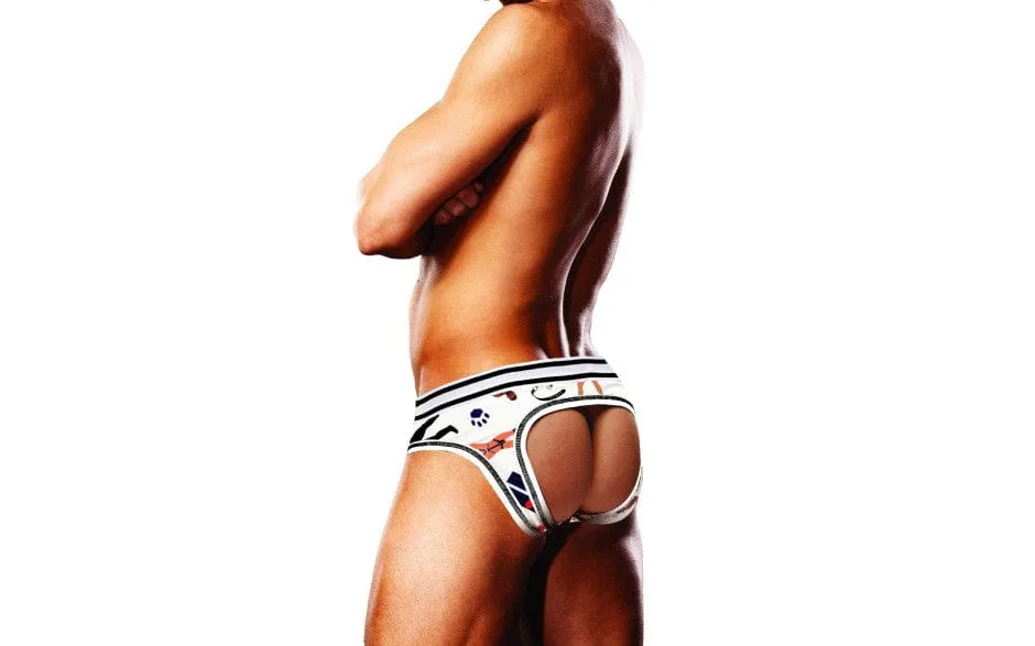 Prowler Leather Pride Open Brief Black White