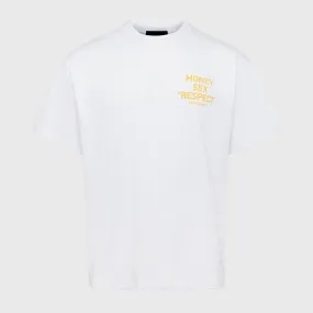 Respect Tee White and Yellow