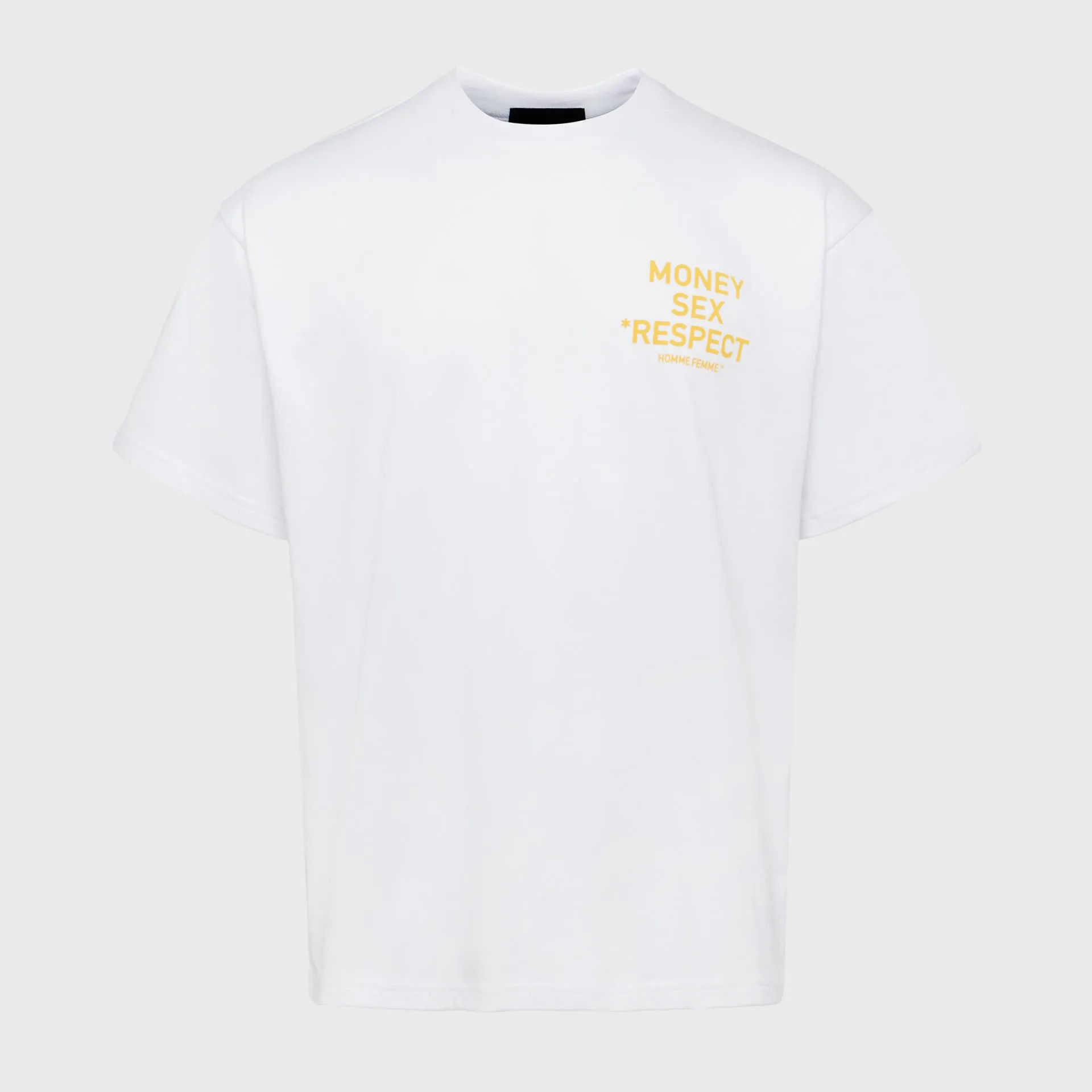 Respect Tee White and Yellow