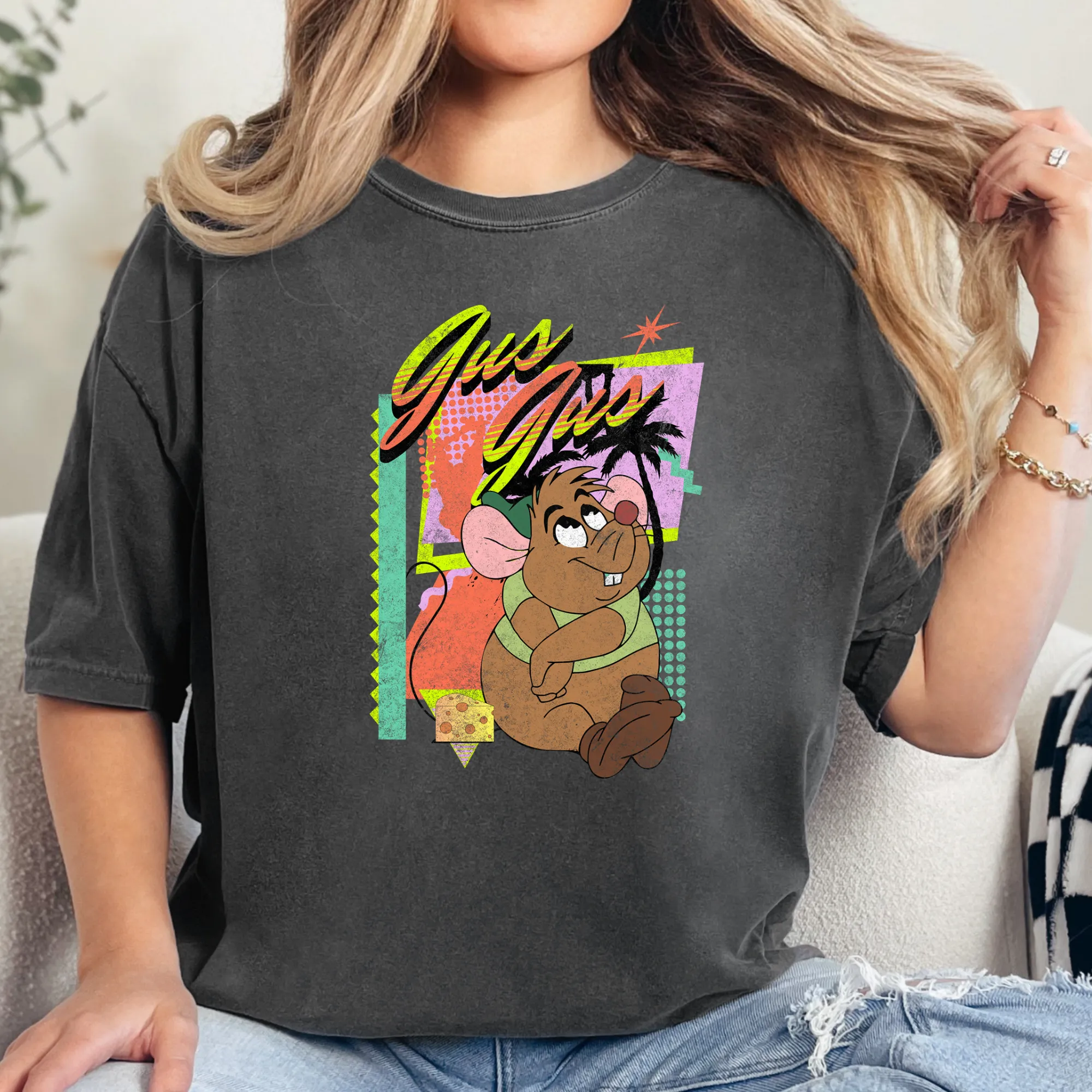 Retro 90's Cheese Mouse Shirt for Women