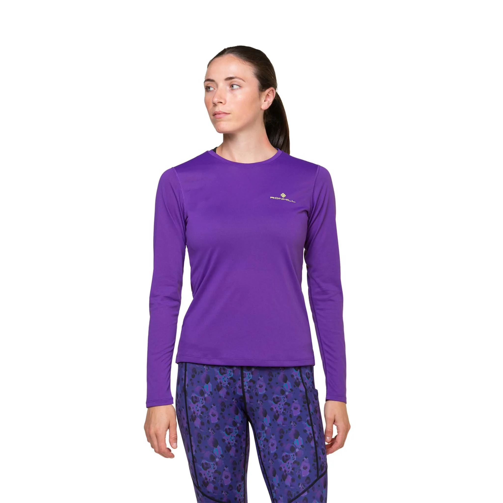 Ronhill | Women's Core L/S Tee - Regal Purple/Acid