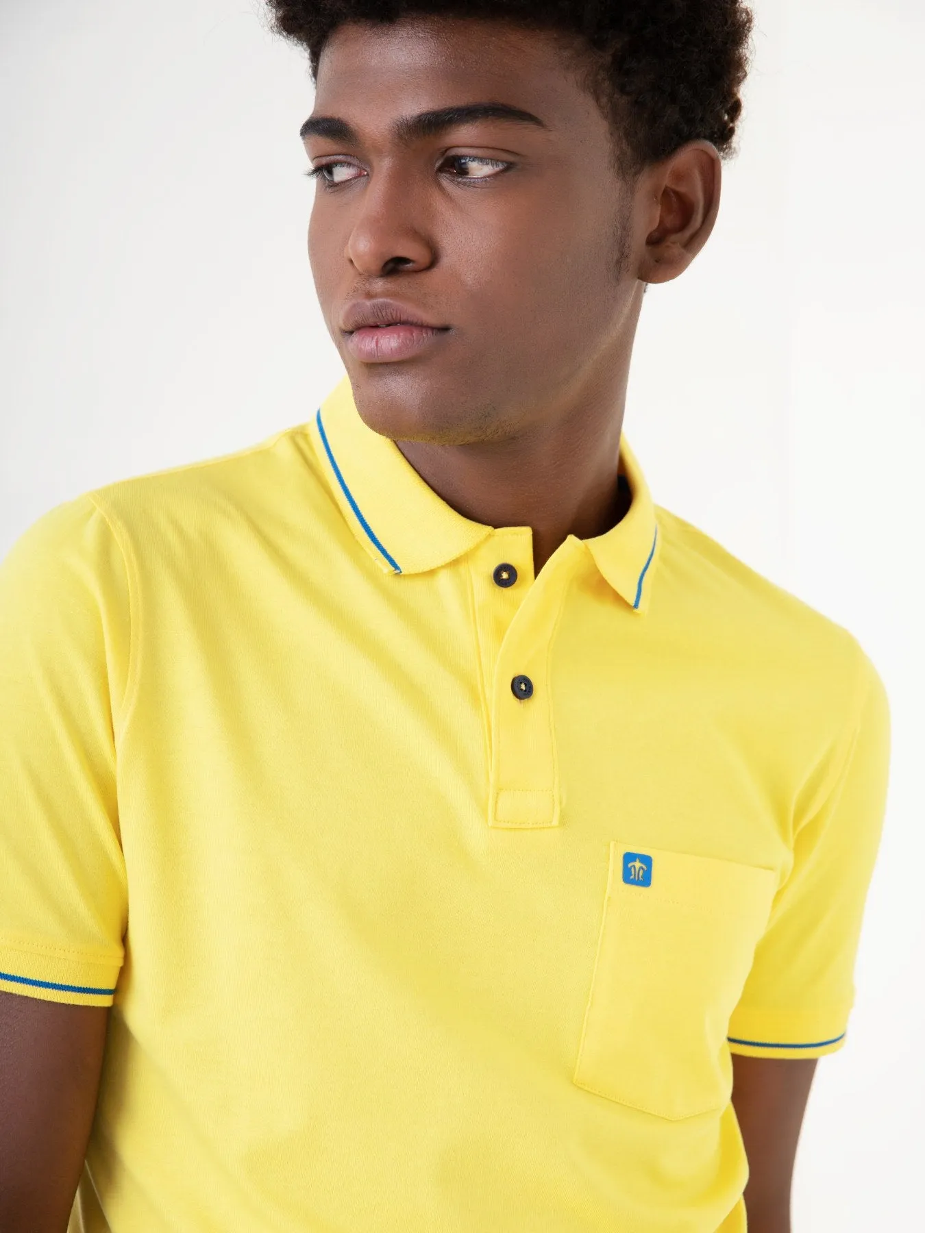 Royal Blue & Yellow Polo T-shirt For Men (Pack of 2)