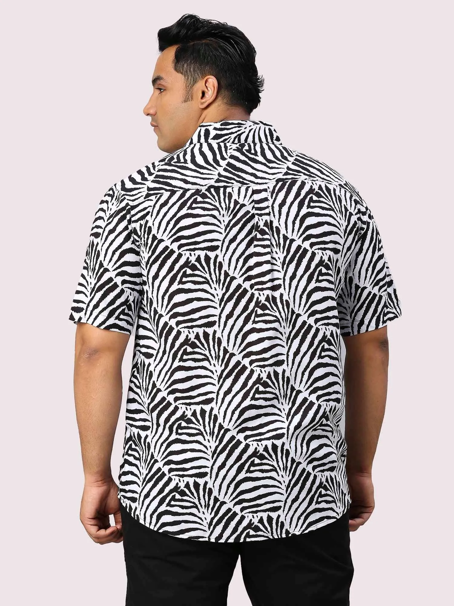 Shade Digital Printed Half Sleeve Men's Plus Size Shirt