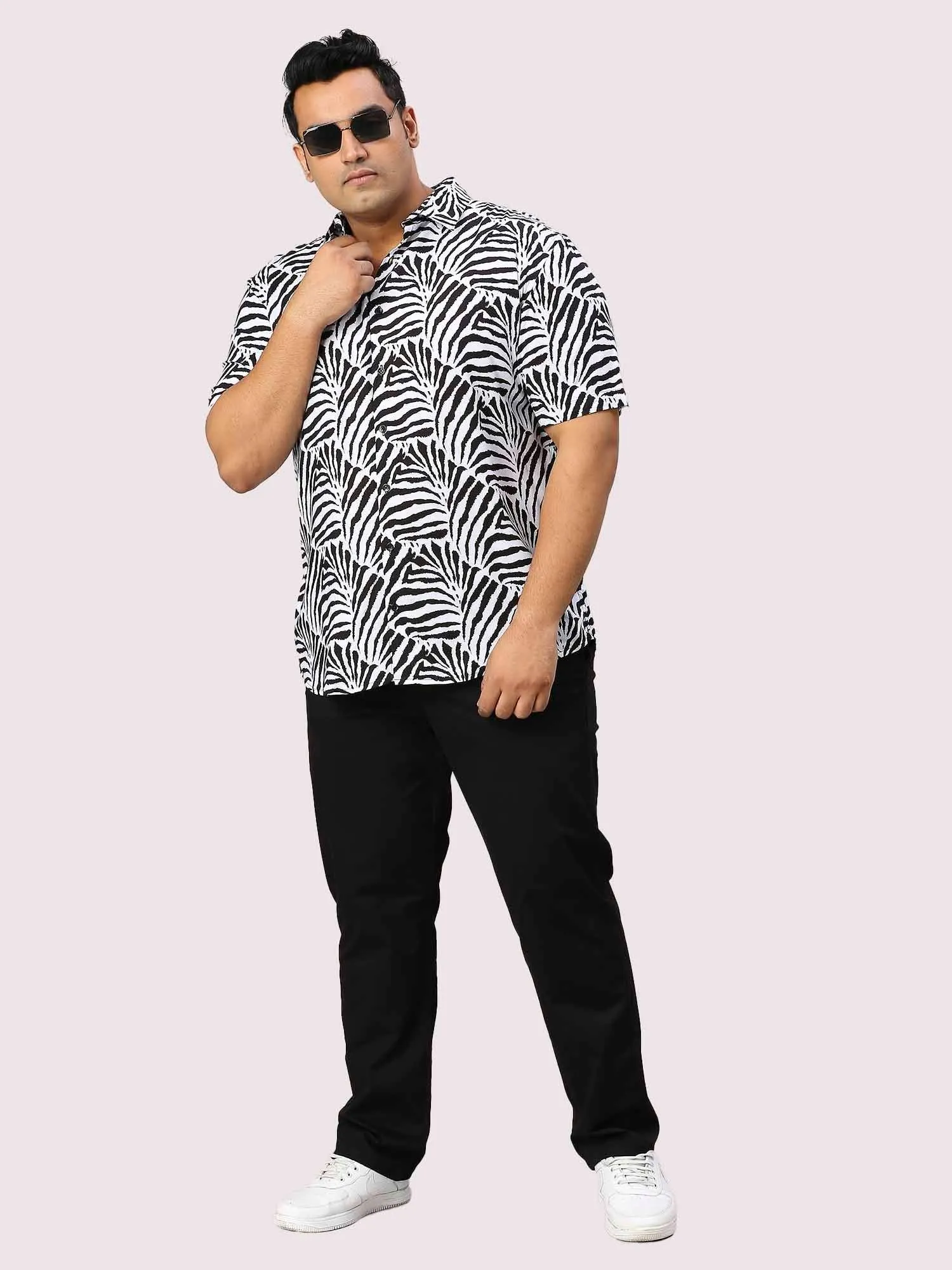 Shade Digital Printed Half Sleeve Men's Plus Size Shirt