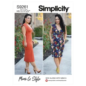 Simplicity Pattern 9261 Misses' Knits Only Dress In Two Lengths