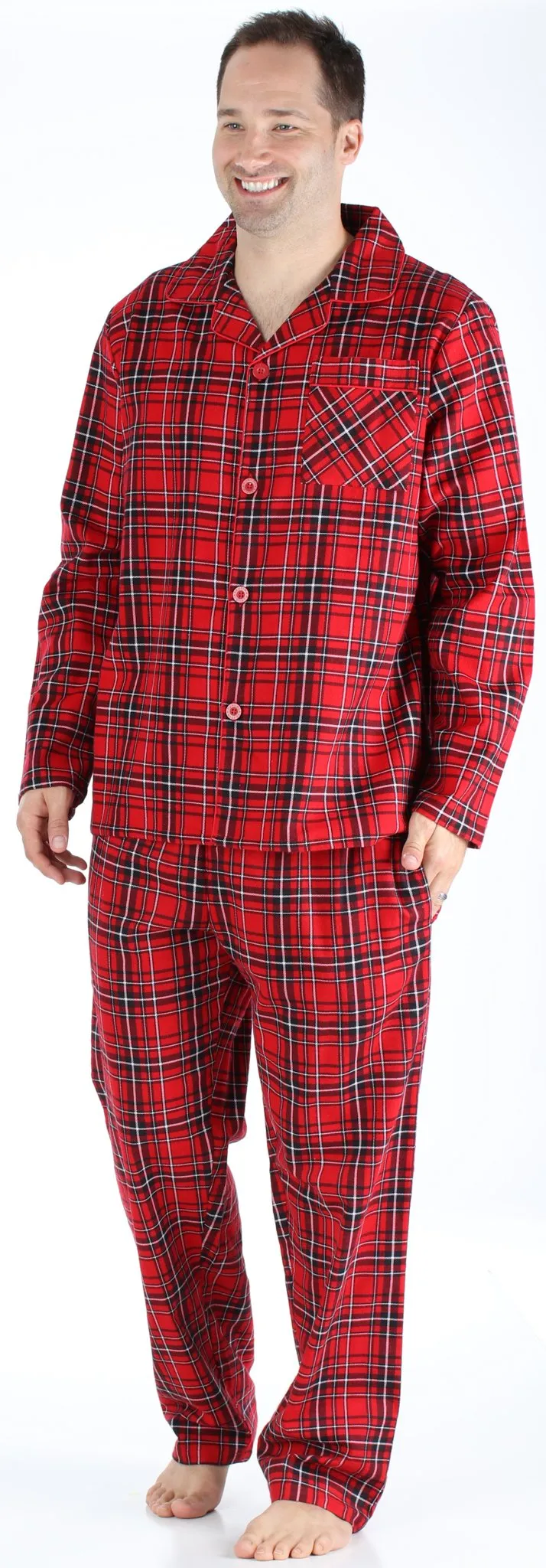 SleepytimePJs Family Matching Red Plaid Flannel Thermal Pajamas for the Family