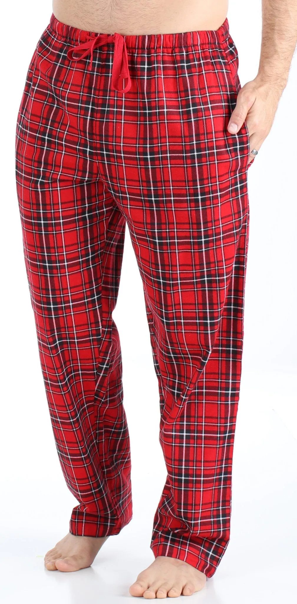 SleepytimePJs Family Matching Red Plaid Flannel Thermal Pajamas for the Family