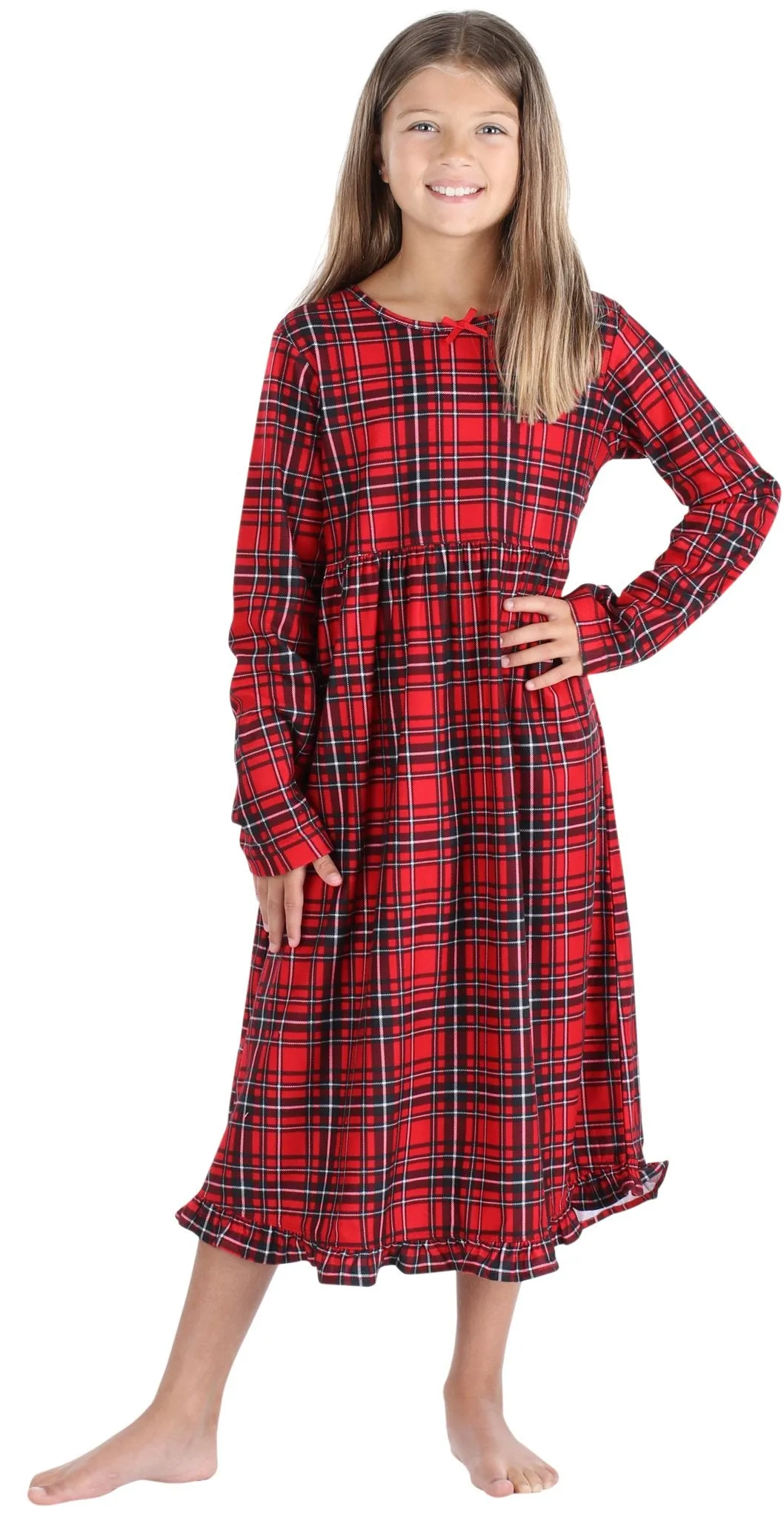 SleepytimePJs Family Matching Red Plaid Flannel Thermal Pajamas for the Family