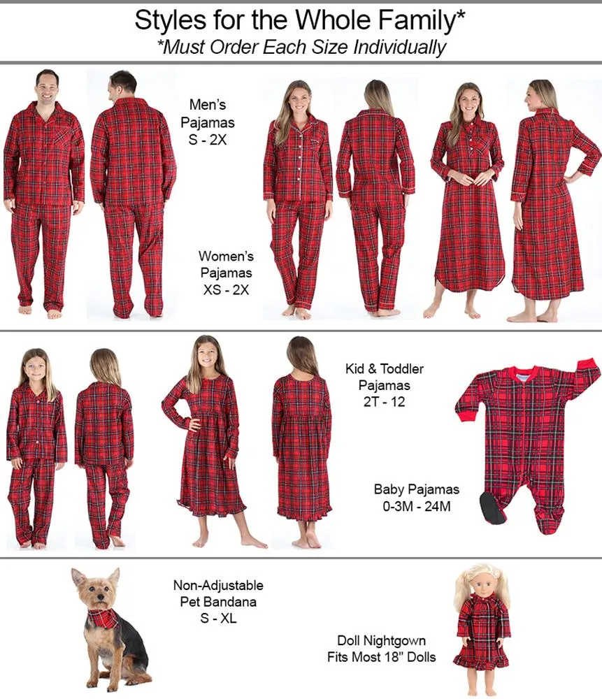 SleepytimePJs Family Matching Red Plaid Flannel Thermal Pajamas for the Family