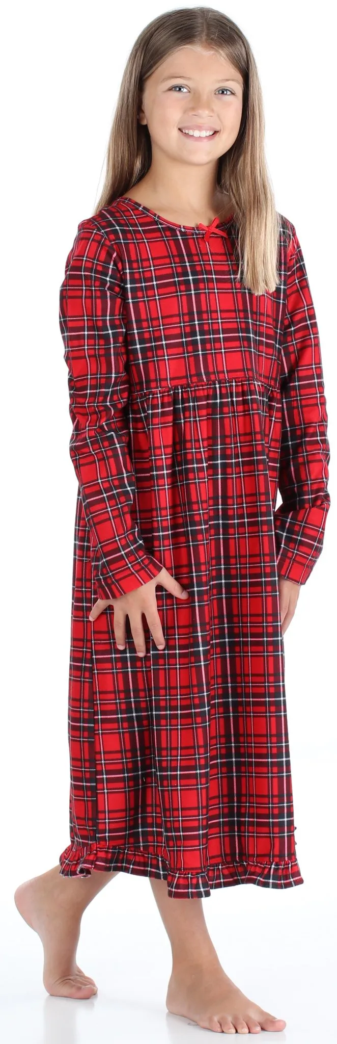 SleepytimePJs Family Matching Red Plaid Flannel Thermal Pajamas for the Family