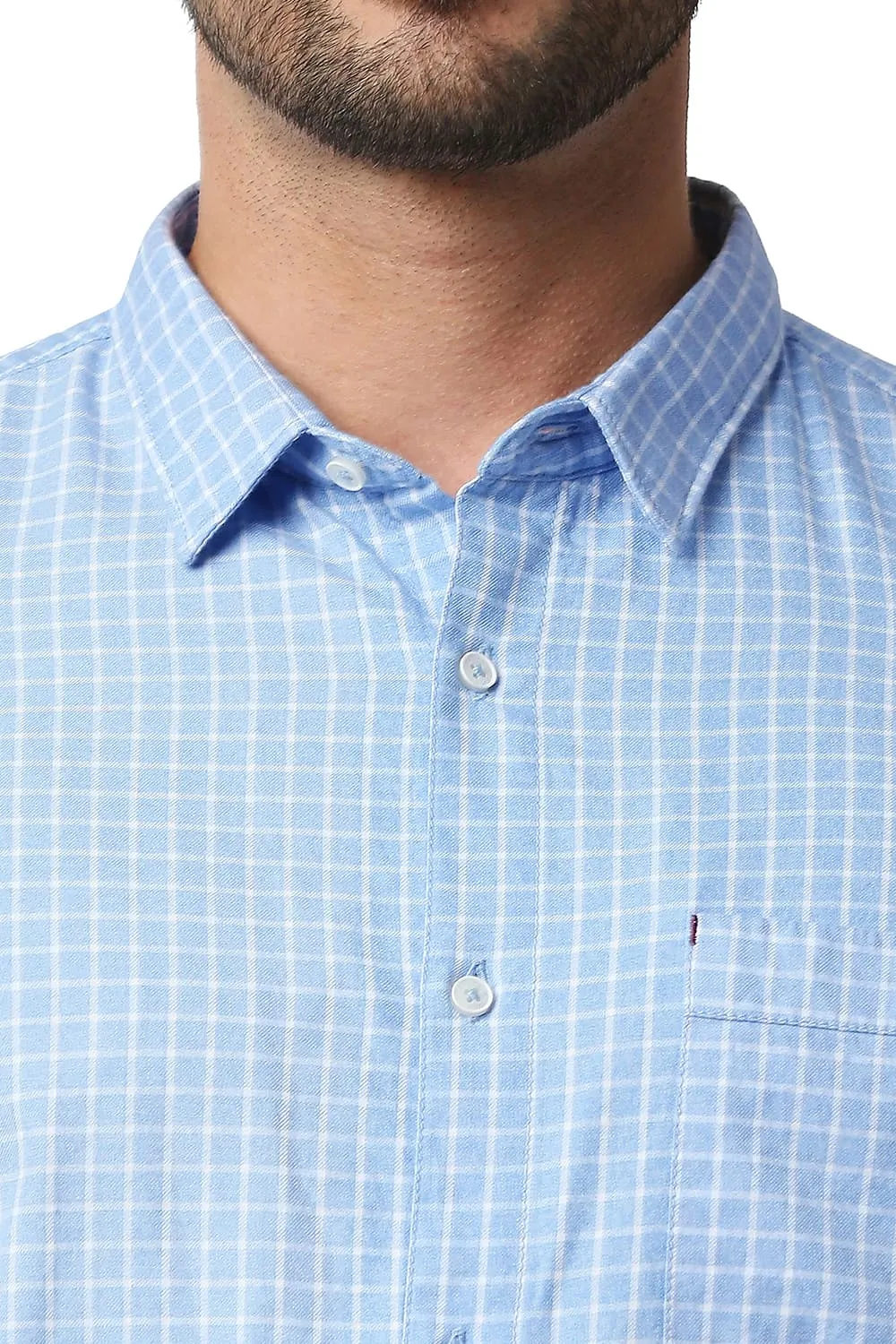 Slim Fit Grindle Checks Halfsleeves Shirt