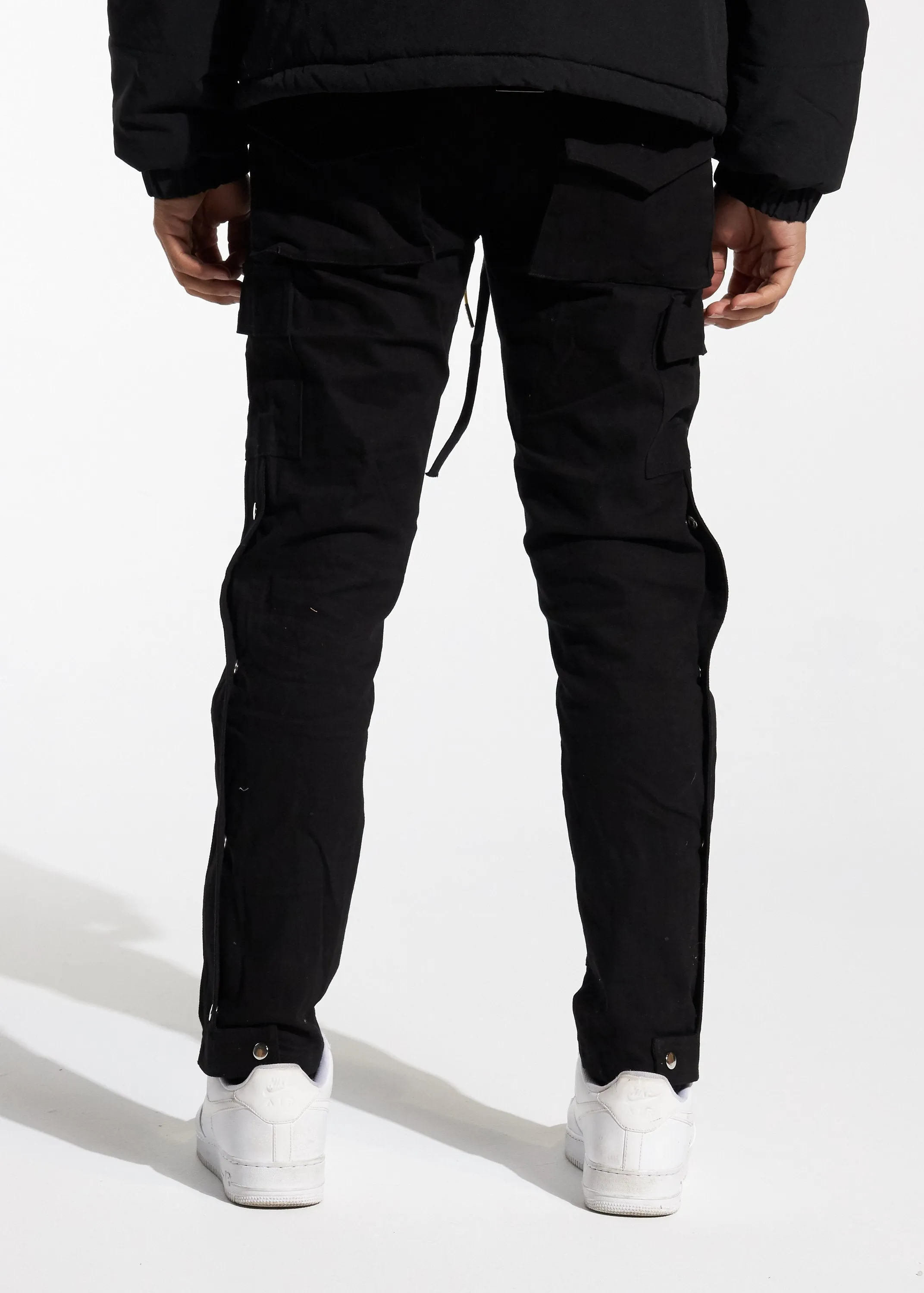 Snap Cargo Pants (Black)