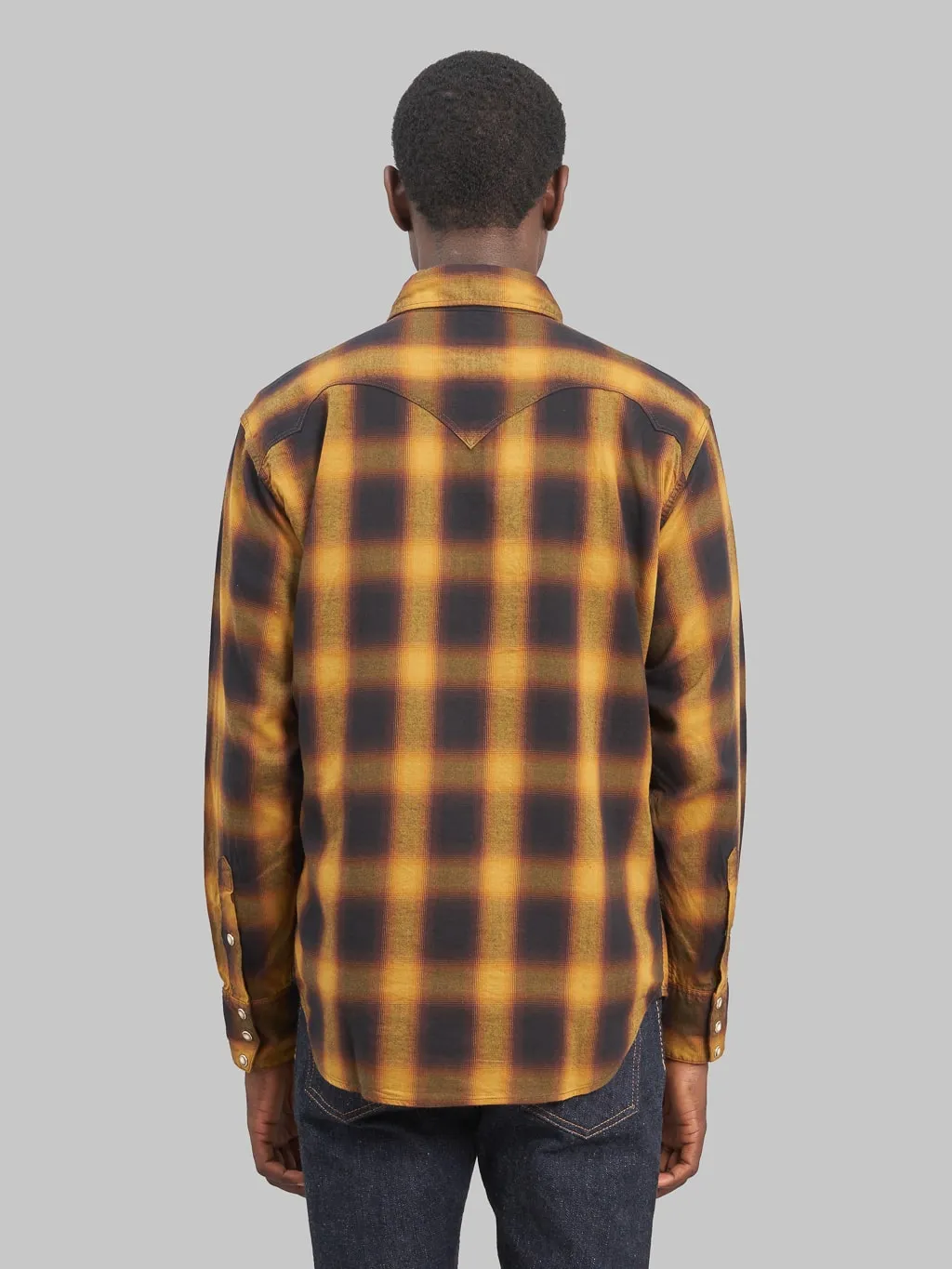 Stevenson Overall Co. Cody Plaid Twill Shirt Camel x Black