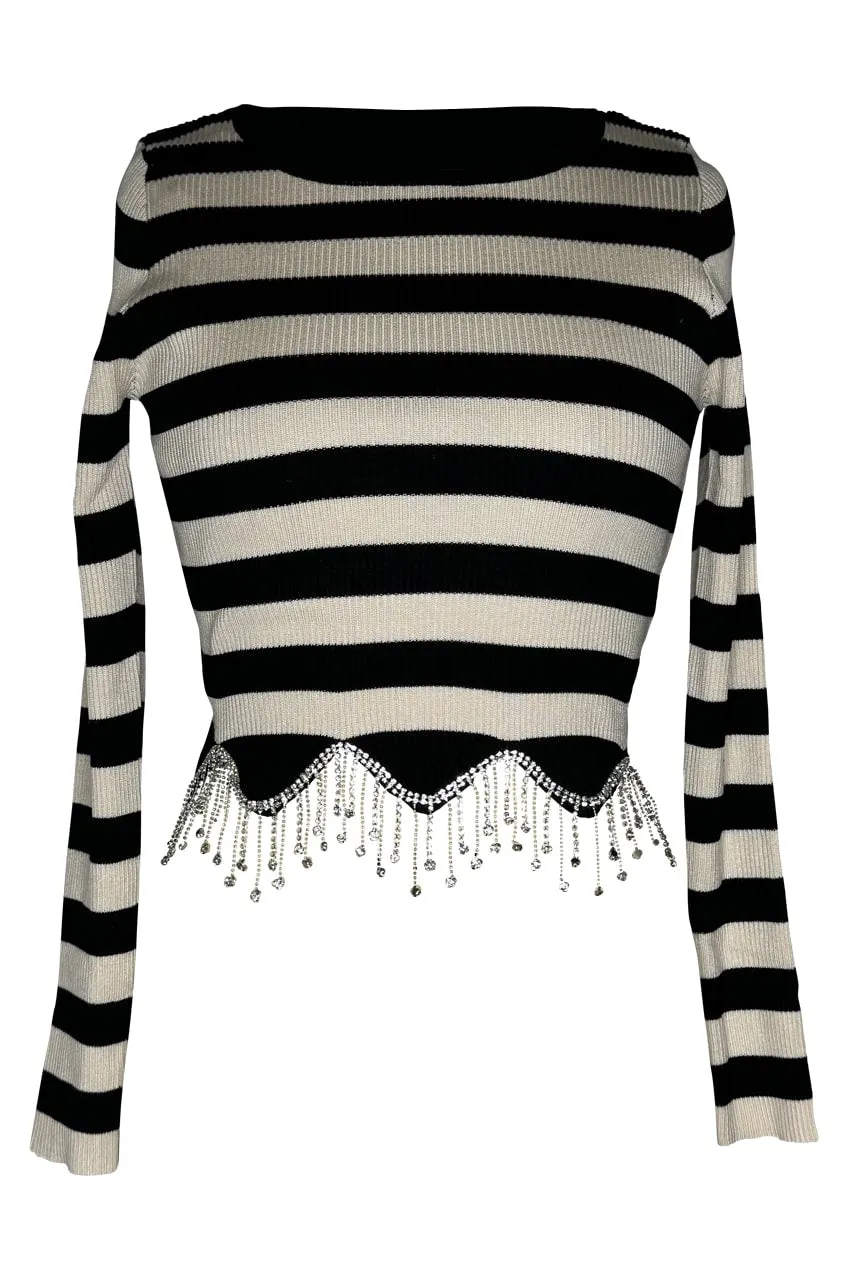 STRIPE CRYSTAL SWEATER