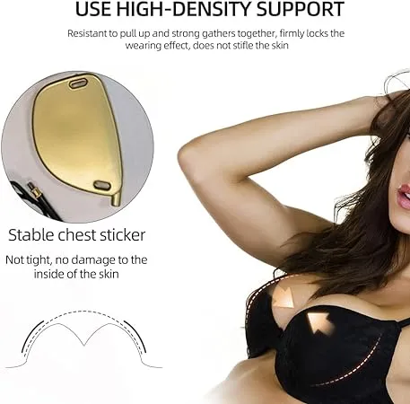 Summer Frontless Bra Deep Plunge Bra Gather Nipple Patch Underwear Accessories Backless Strapless Bra for Dress Kit