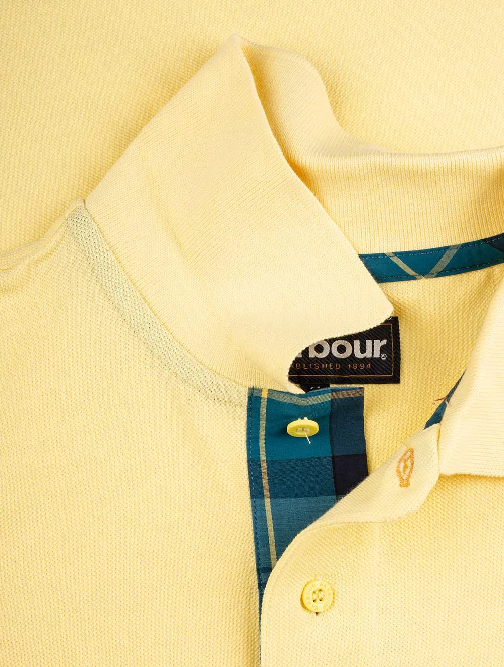 Tartan Pique Polo Shirt Corn Yellow