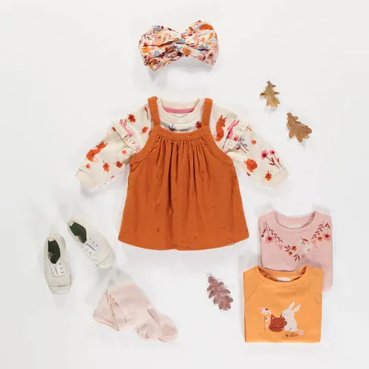 The Acorn Corduroy Jumper Dress - Burnt Orange - BABY