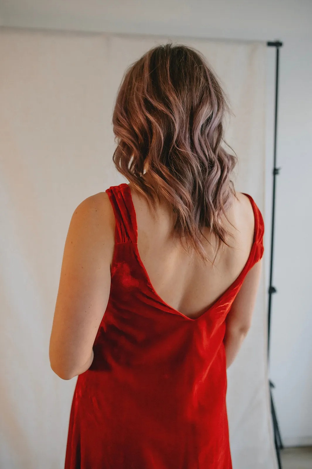 The Leda Velvet Slip Dress by FRNCH