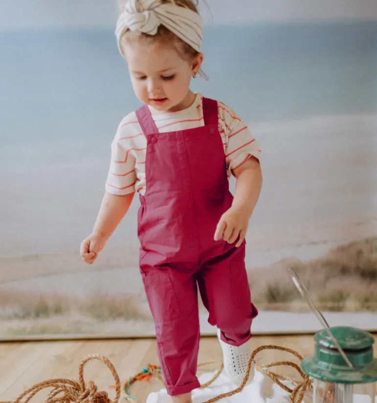 The Parker Khaki Overalls - Pink - BABY