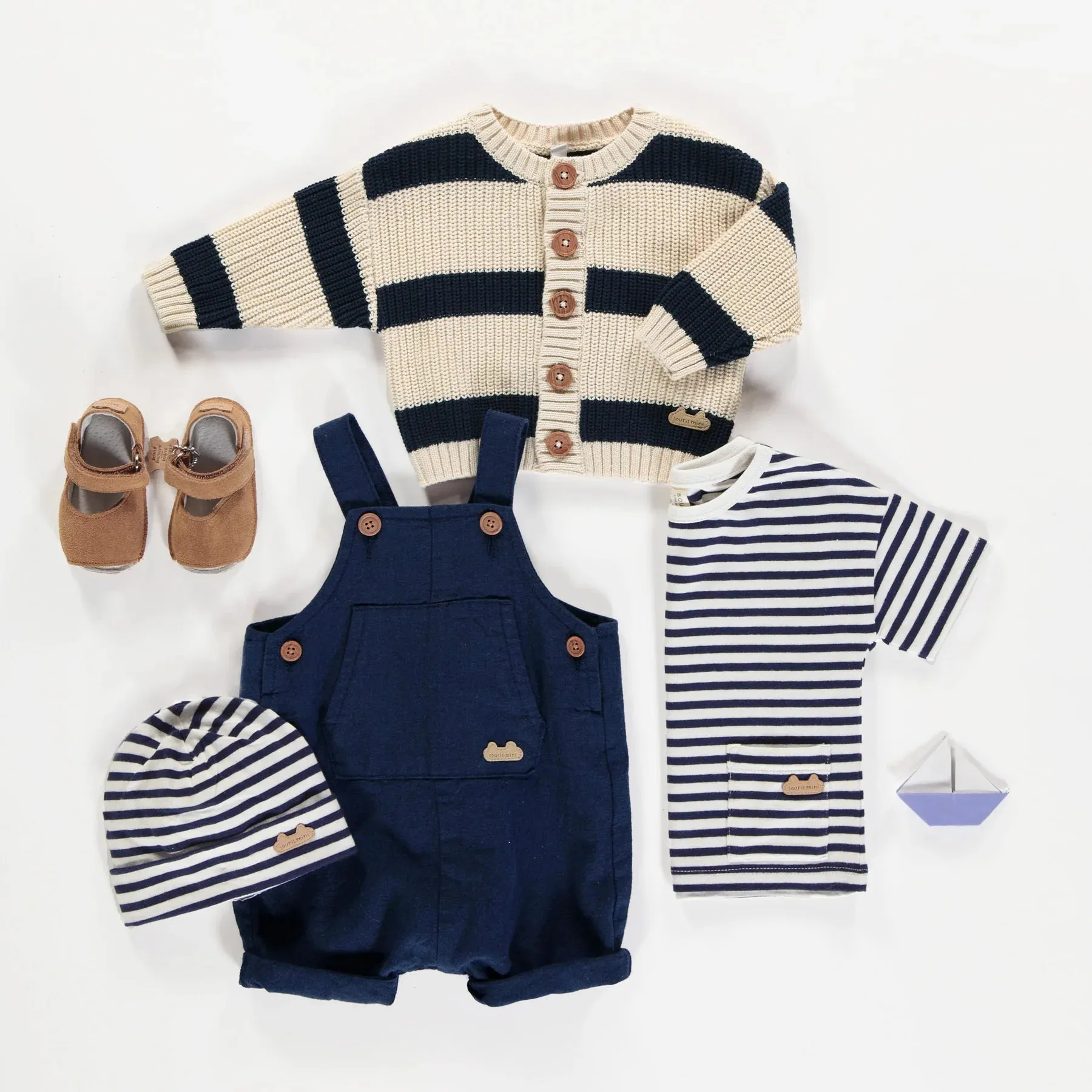 The Rhodes Linen Blend Short Overalls - BABY