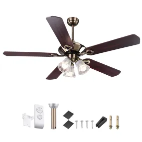 TheLAShop 51" Ceiling Fan with Lights Reversible 5-Blade Bronze Remote