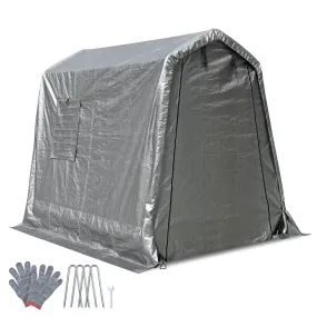 TheLAShop 6x8ft Carport Shed with Door Heavy Duty Portable Garage