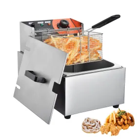 TheLAShop Deep Fryer Commercial 8L/2.2Gal Oil Single Basket 2500W