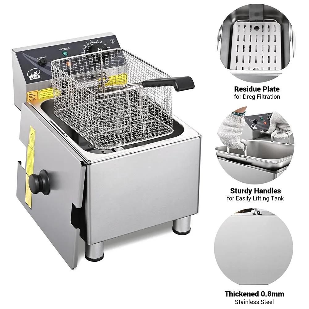 TheLAShop Deep Fryer Single Basket 3.2Gal Oil 120V 1800W