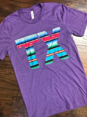 TX Shirt, State Shirt, Aqua Serape State Shirt