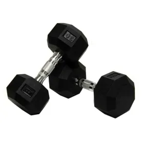 USA 5 lb to 100 lb Hex Rubber Dumbbells Set (No rack)