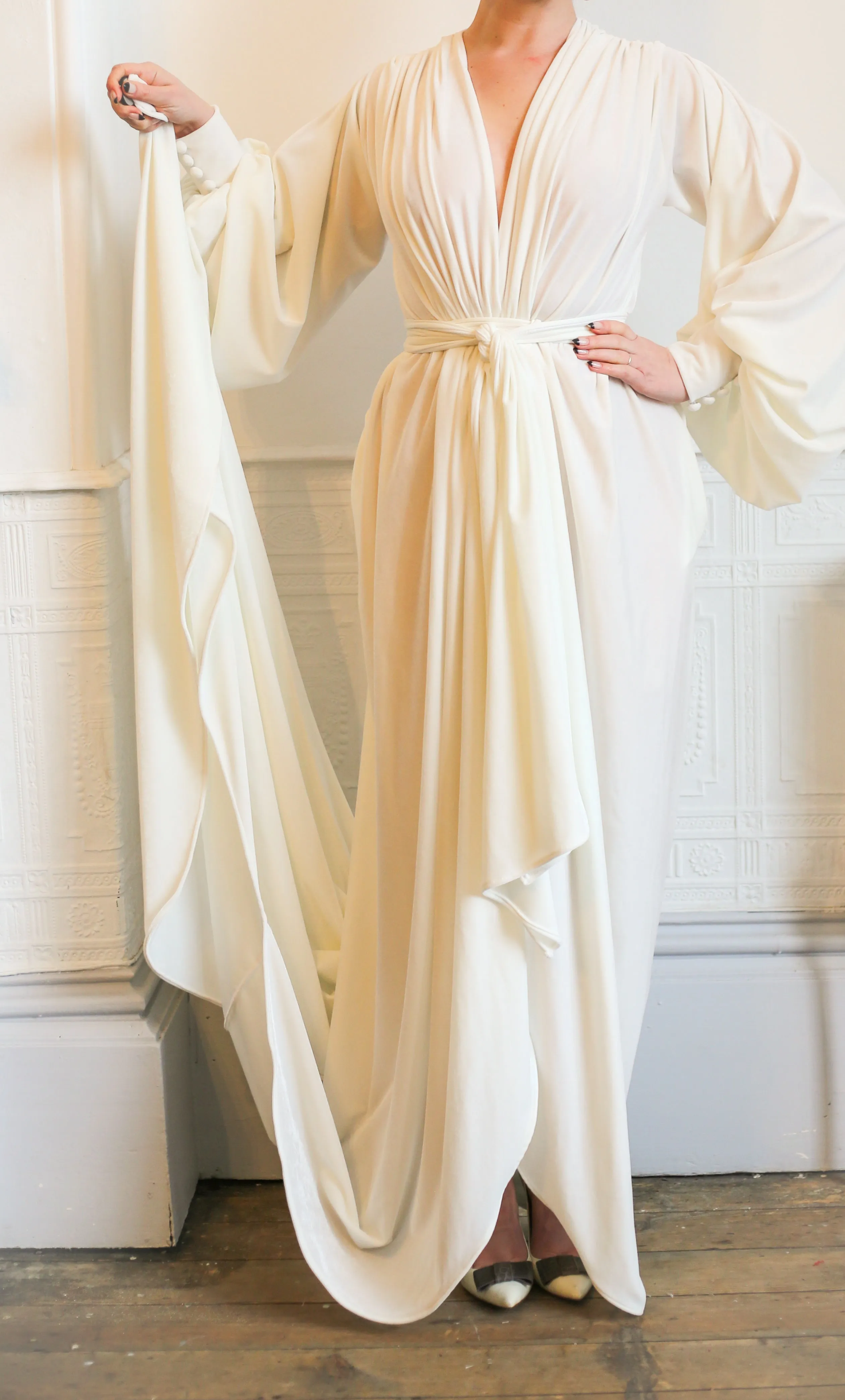 Vamp -  Ivory Velvet Wedding Gown - OS