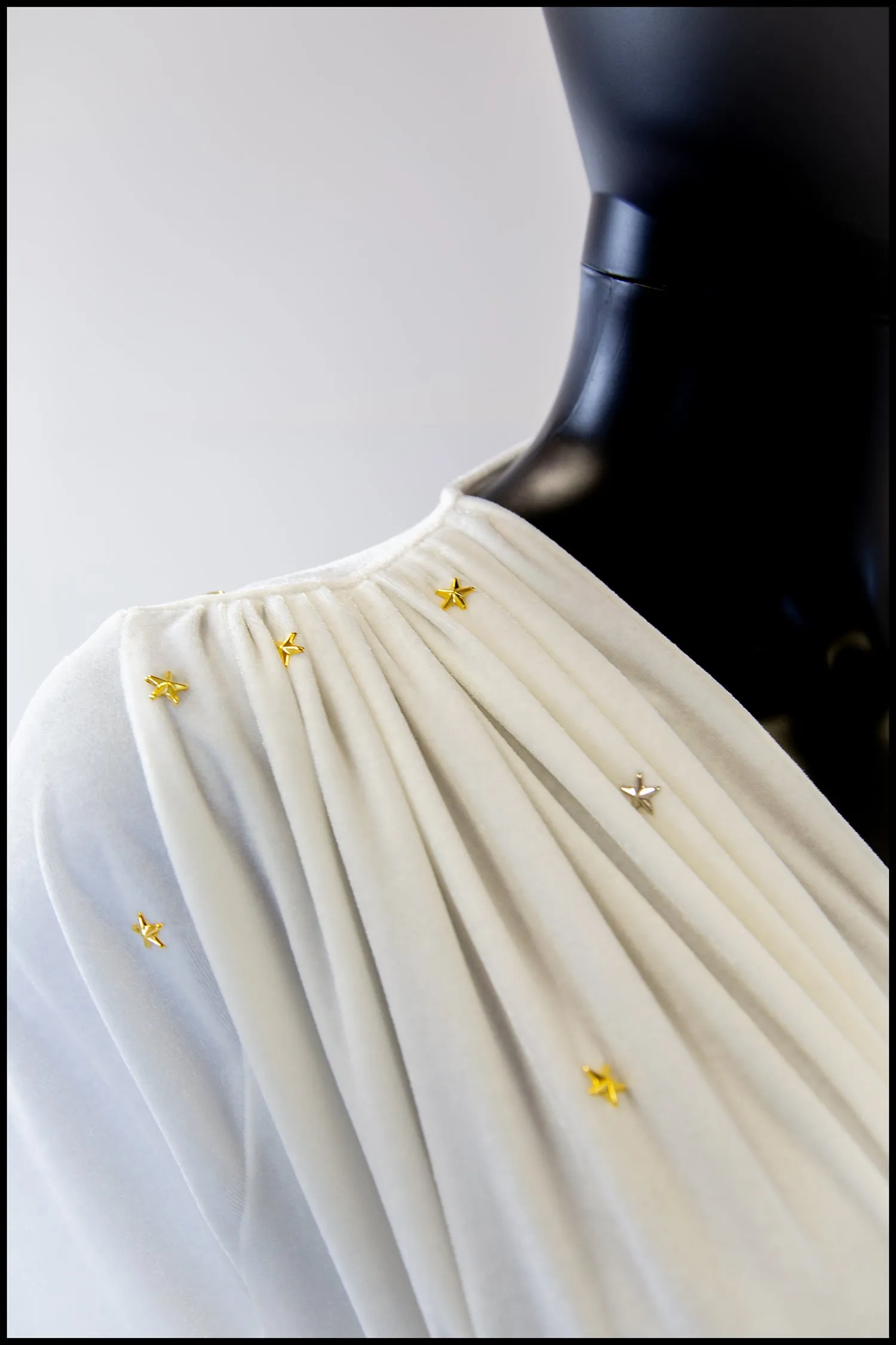 Vamp - Star Studded Ivory Velvet Gown