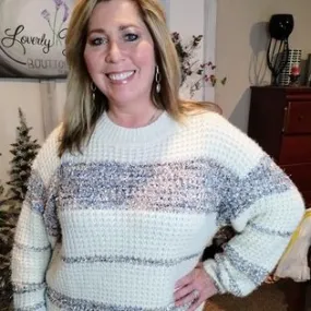 Victoria Tweed Color Block Sweater Top