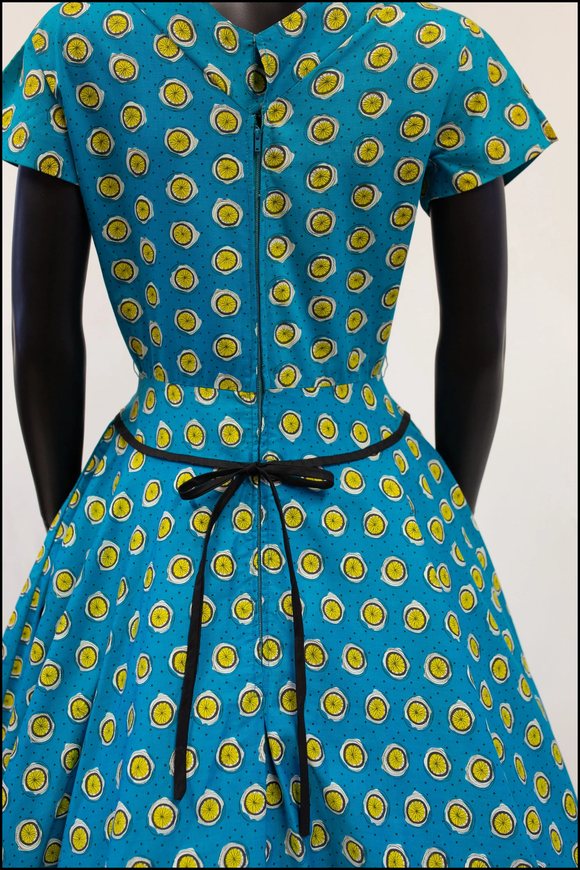 Vintage 1950s Turquoise 'Lemon Slice' Dress