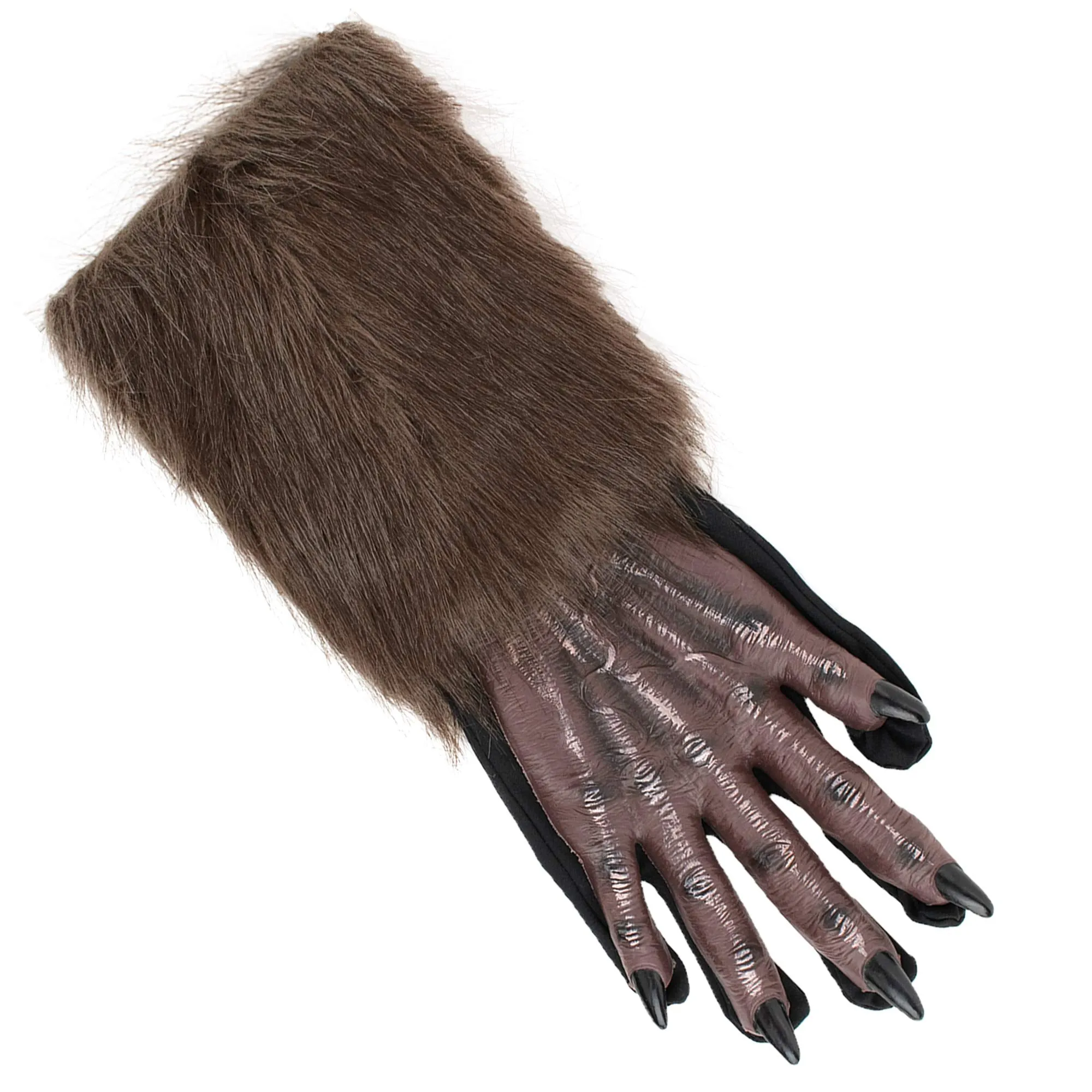 Werewolf Hand Costume Gloves - Brown Hairy Wolf Claw Hands Paws Monster Costume Accessories for Kids and Adults