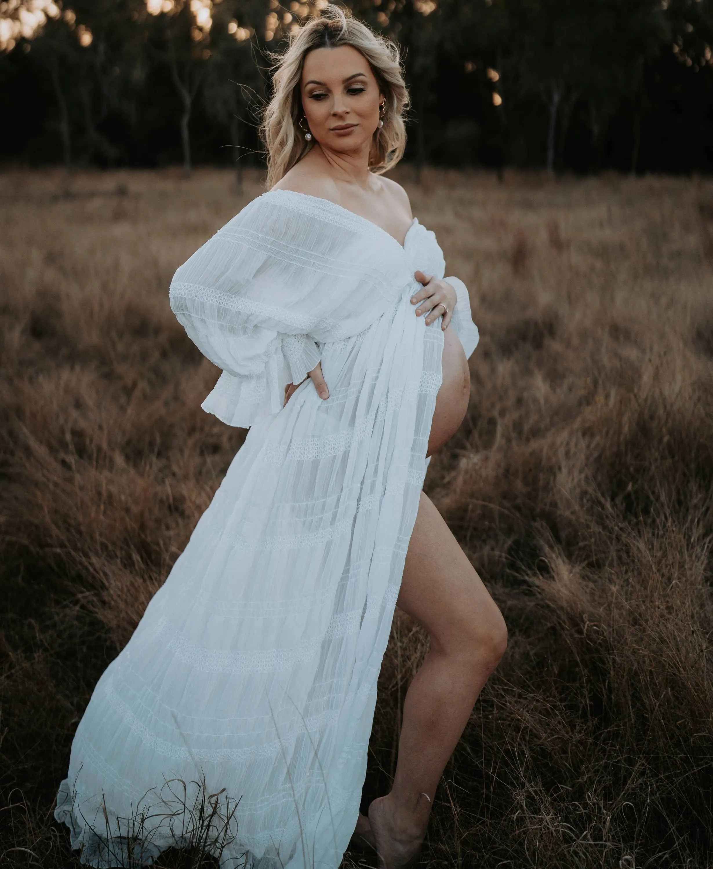 White Lotus Tulle Maxi Dress