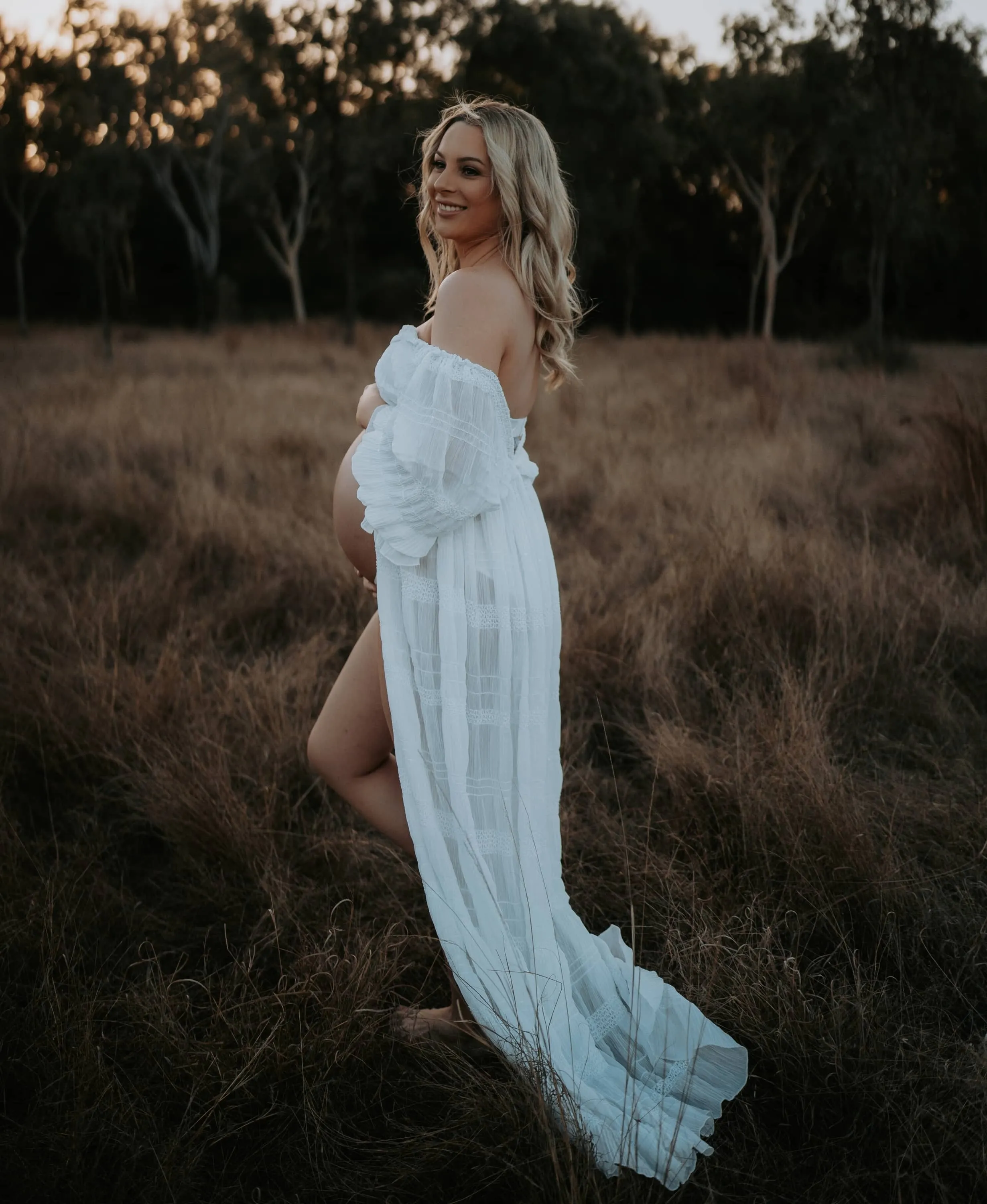 White Lotus Tulle Maxi Dress