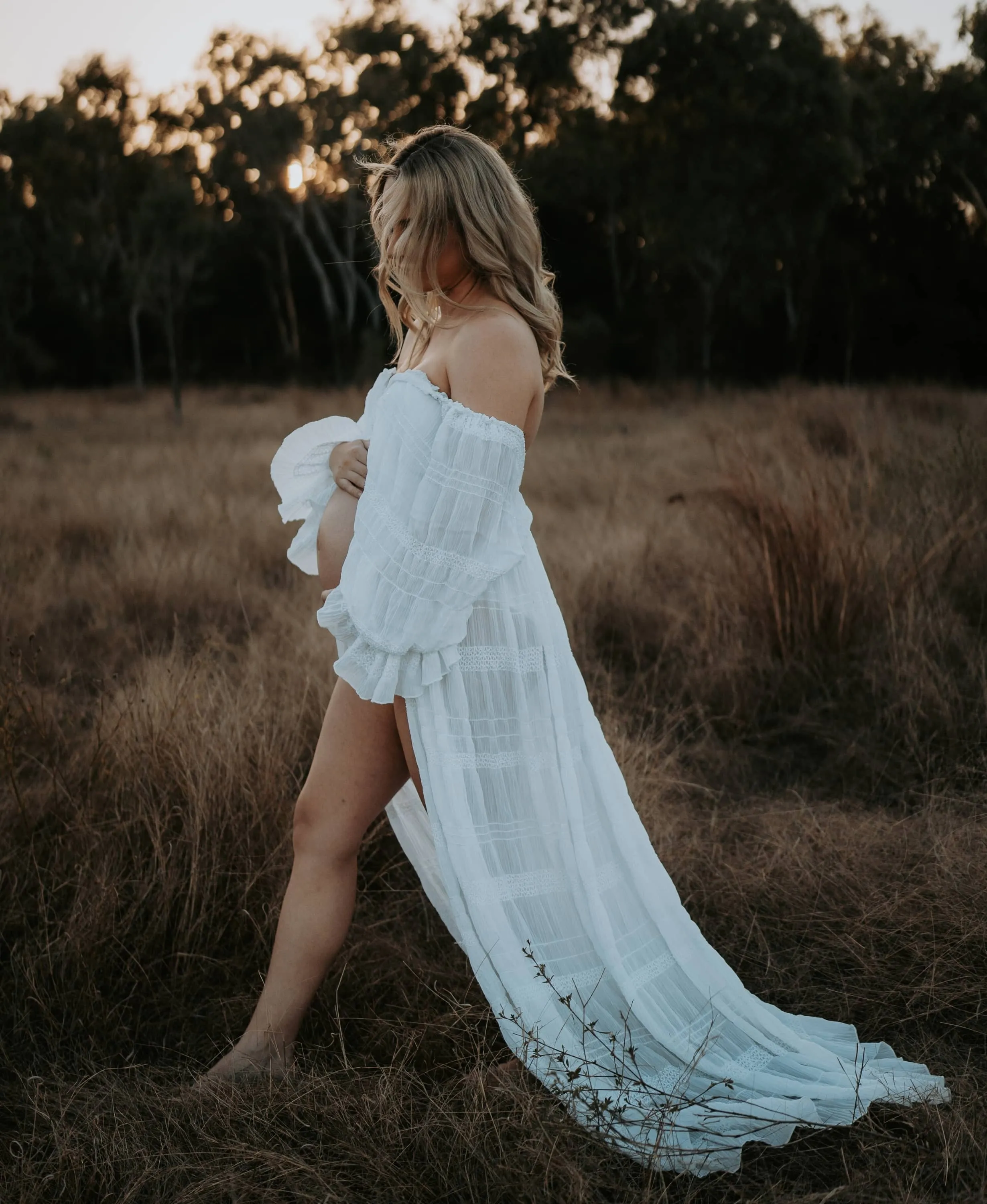 White Lotus Tulle Maxi Dress