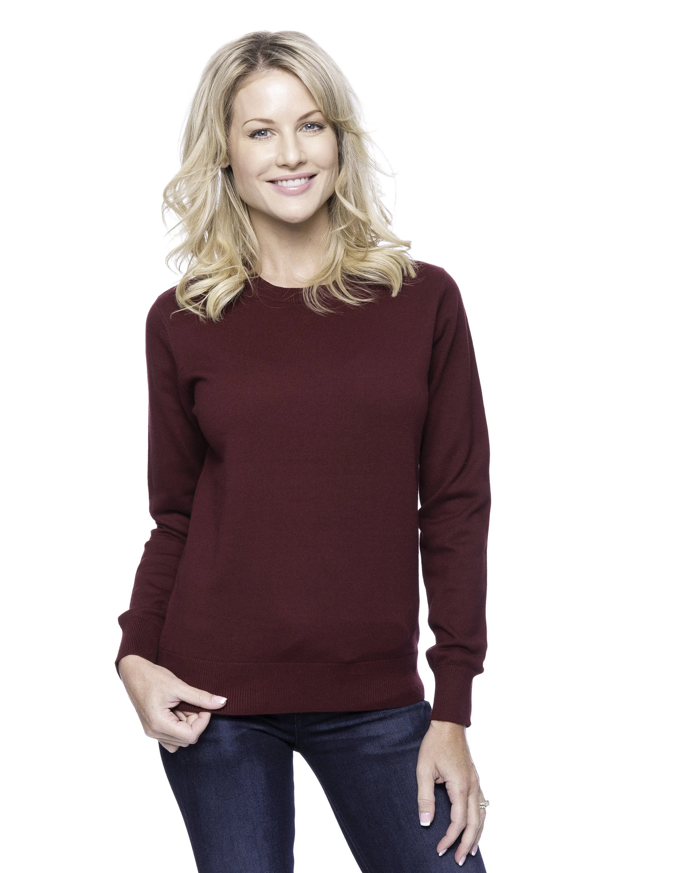 Women's Premium 100% Cotton Crew Neck Sweater